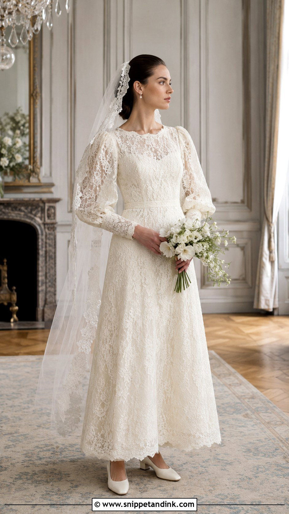 Vintage Bubble Sleeve Wedding Dress - Snippet and Ink - 20 Bubble Sleeve Wedding Dress Ideas