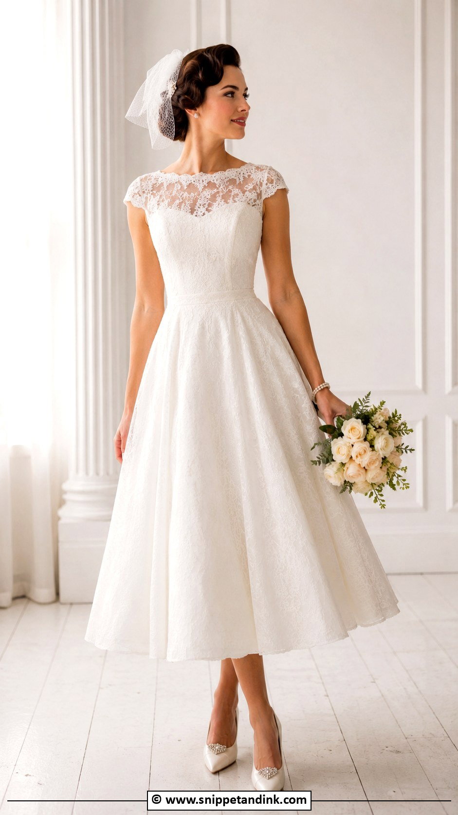 Vintage Cap Sleeve Wedding Dress - Snippet and Ink - 30 Vintage Wedding Dress Ideas