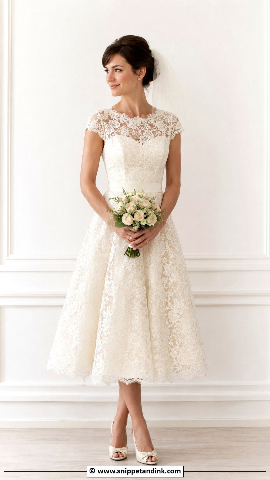 Vintage Cap Sleeve Wedding Gown - Snippet and Ink - 25 Vintage Wedding Gowns