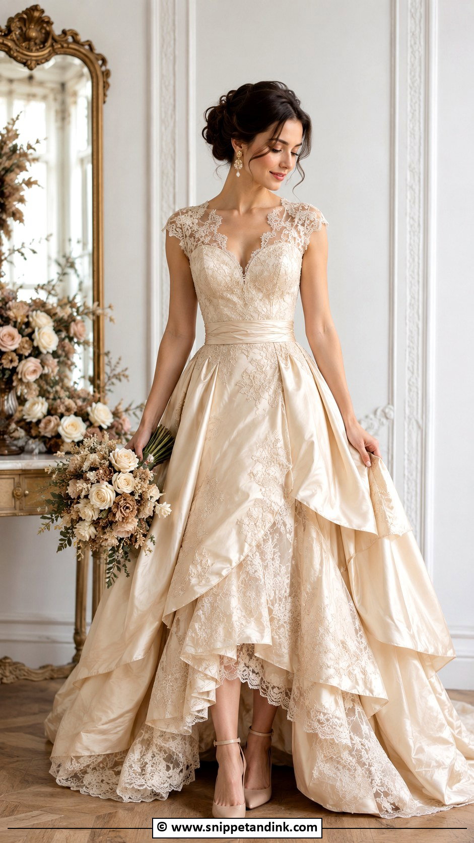 Vintage Champagne Wedding Dress - Snippet and Ink - 30 Vintage Wedding Dress Ideas