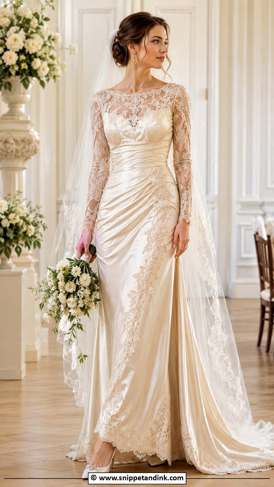 Vintage Champagne Wedding Gown - Snippet and Ink - 25 Vintage Wedding Gowns