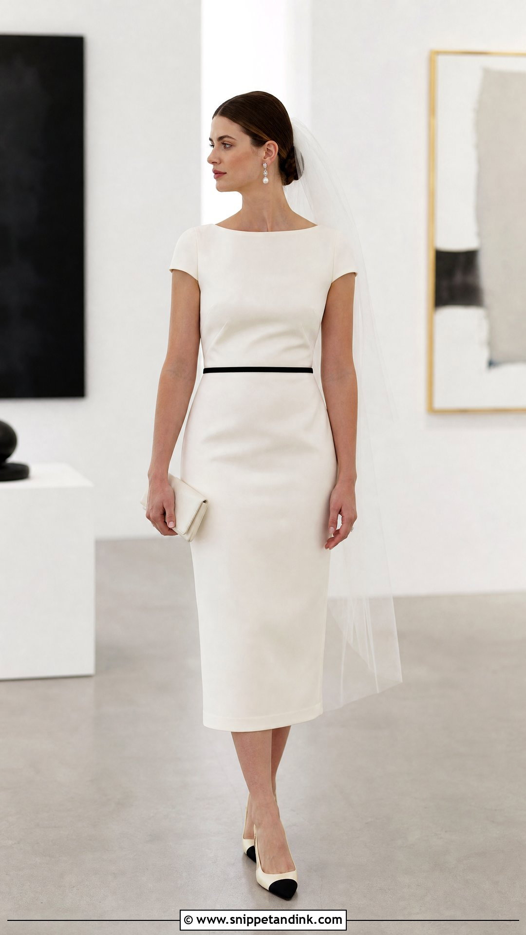 Vintage Chanel Ivory Sheath Wedding Dress - Snippet and Ink - 20 Vintage Chanel Wedding Dress Ideas