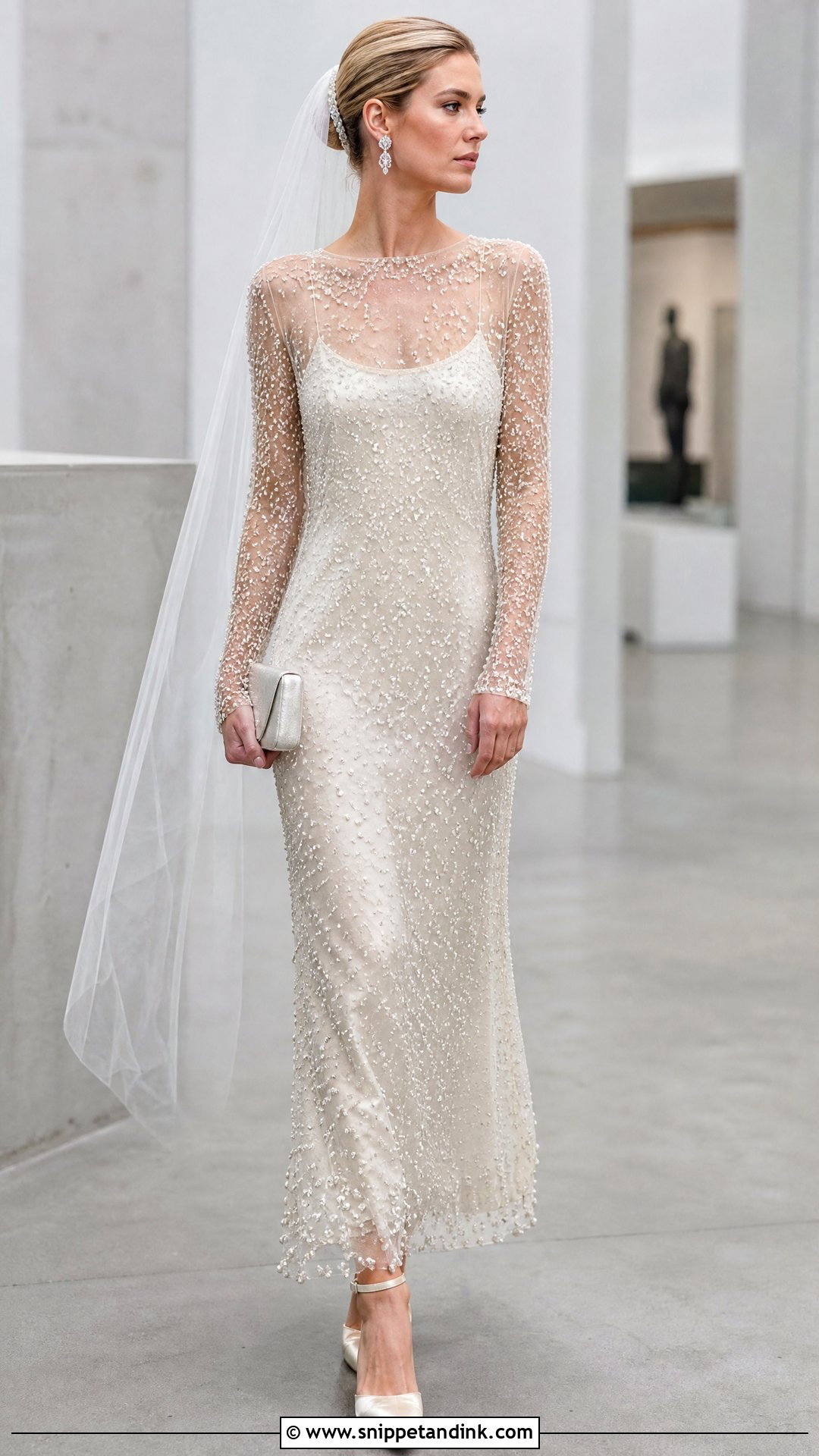Vintage Chanel Sheer Beaded Wedding Dress - Snippet and Ink - 20 Vintage Chanel Wedding Dress Ideas