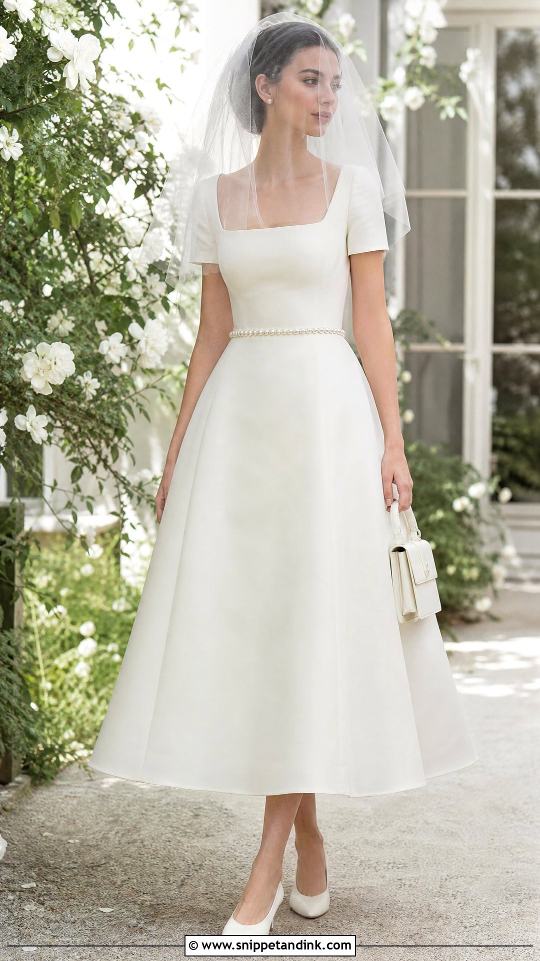 Vintage Chanel Square Neck Wedding Dress - Snippet and Ink - 20 Vintage Chanel Wedding Dress Ideas