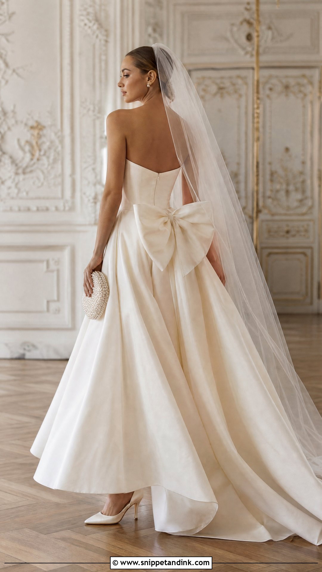 Vintage Chanel Strapless Bow Back Wedding Dress - Snippet and Ink - 20 Vintage Chanel Wedding Dress Ideas
