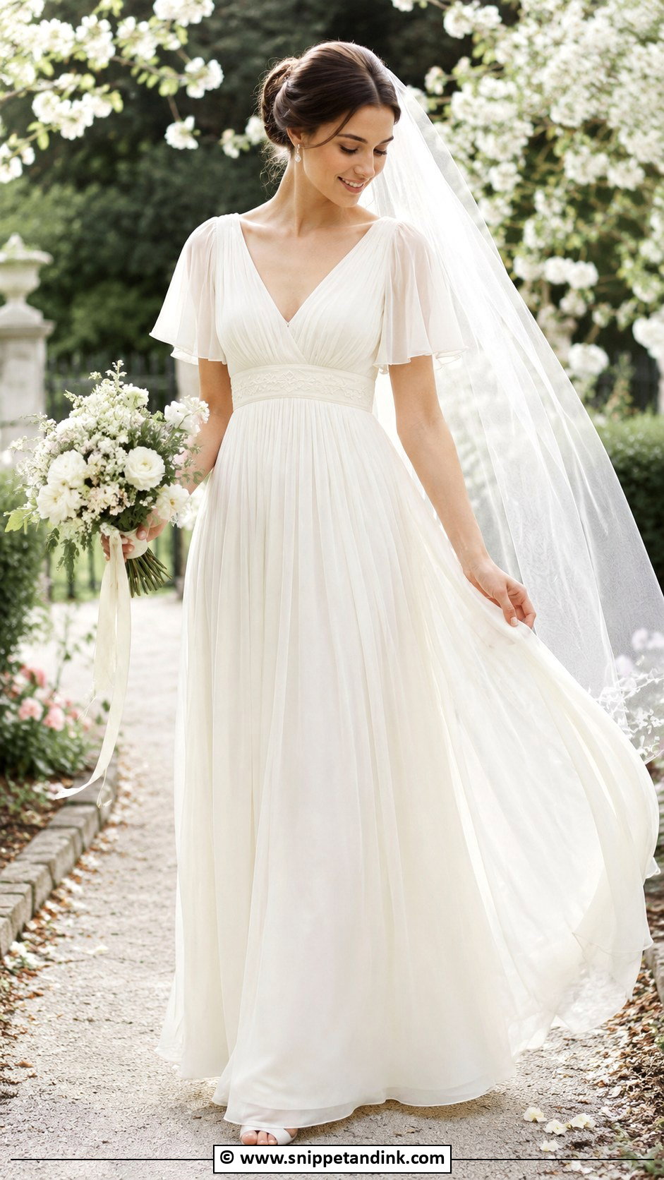 Vintage Chiffon Wedding Gown - Snippet and Ink - 25 Vintage Wedding Gowns