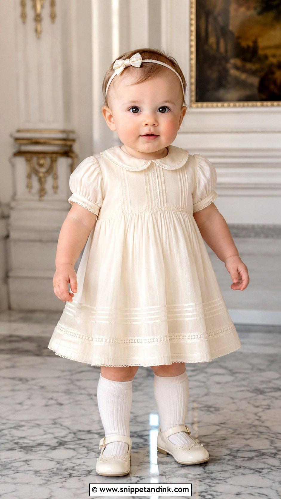 Vintage Collar Baby Wedding Dress - Snippet and Ink - 20 Baby in Wedding Dress Ideas