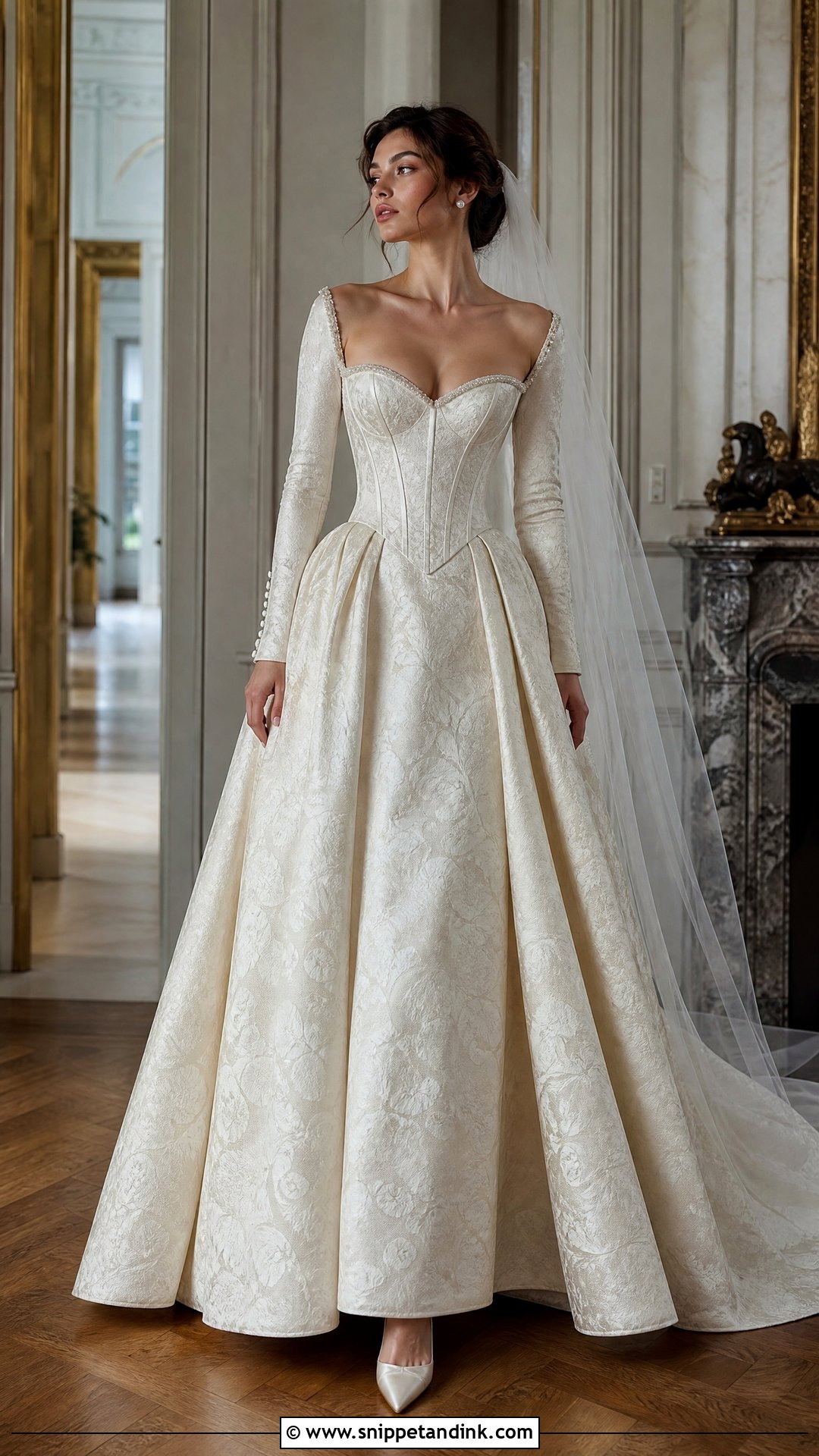 Vintage Corset Brocade Wedding Gown - Snippet and Ink - 20 Vintage Classy Wedding Gown Ideas