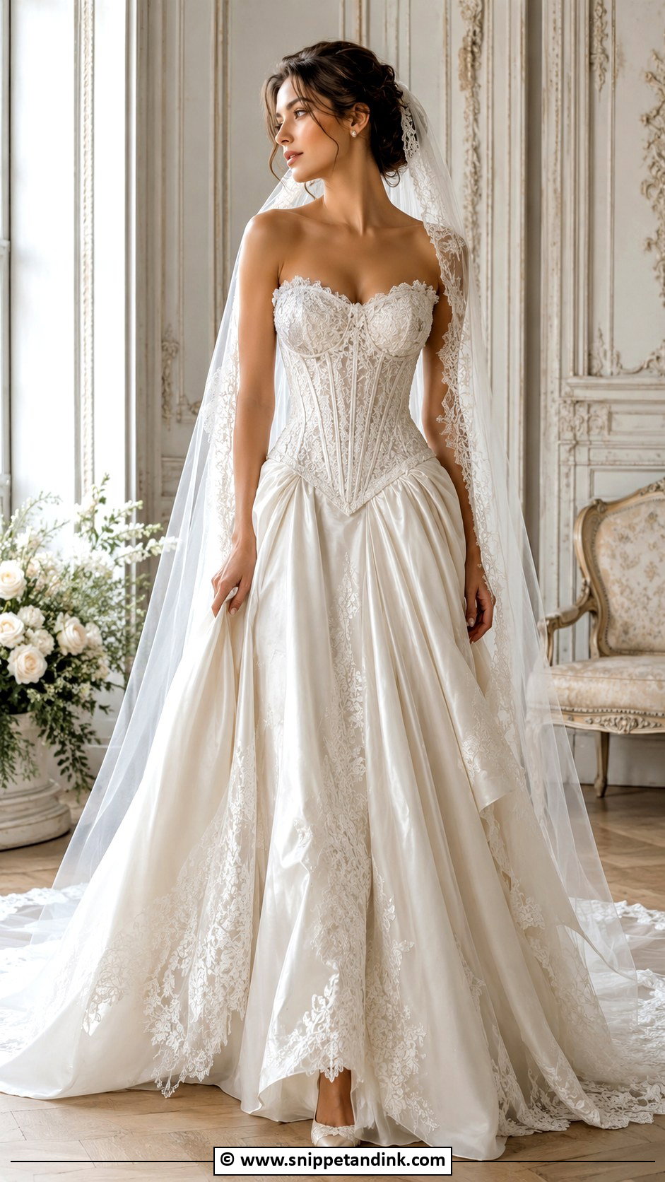 Vintage Corset Wedding Gown - Snippet and Ink - 35 Vintage Wedding Gown Ideas