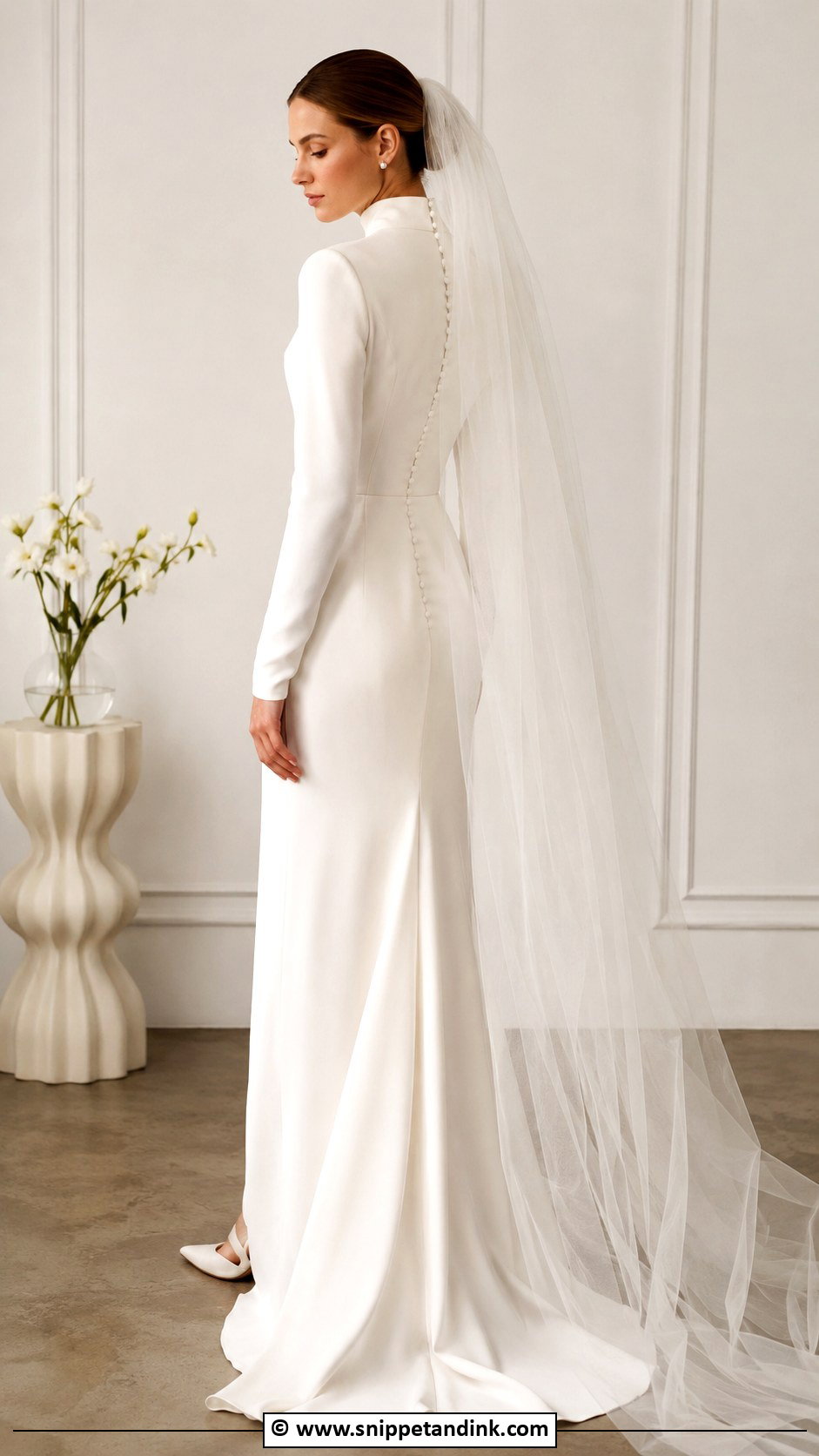 Vintage Crepe Wedding Gown - Snippet and Ink - 35 Vintage Wedding Gown Ideas