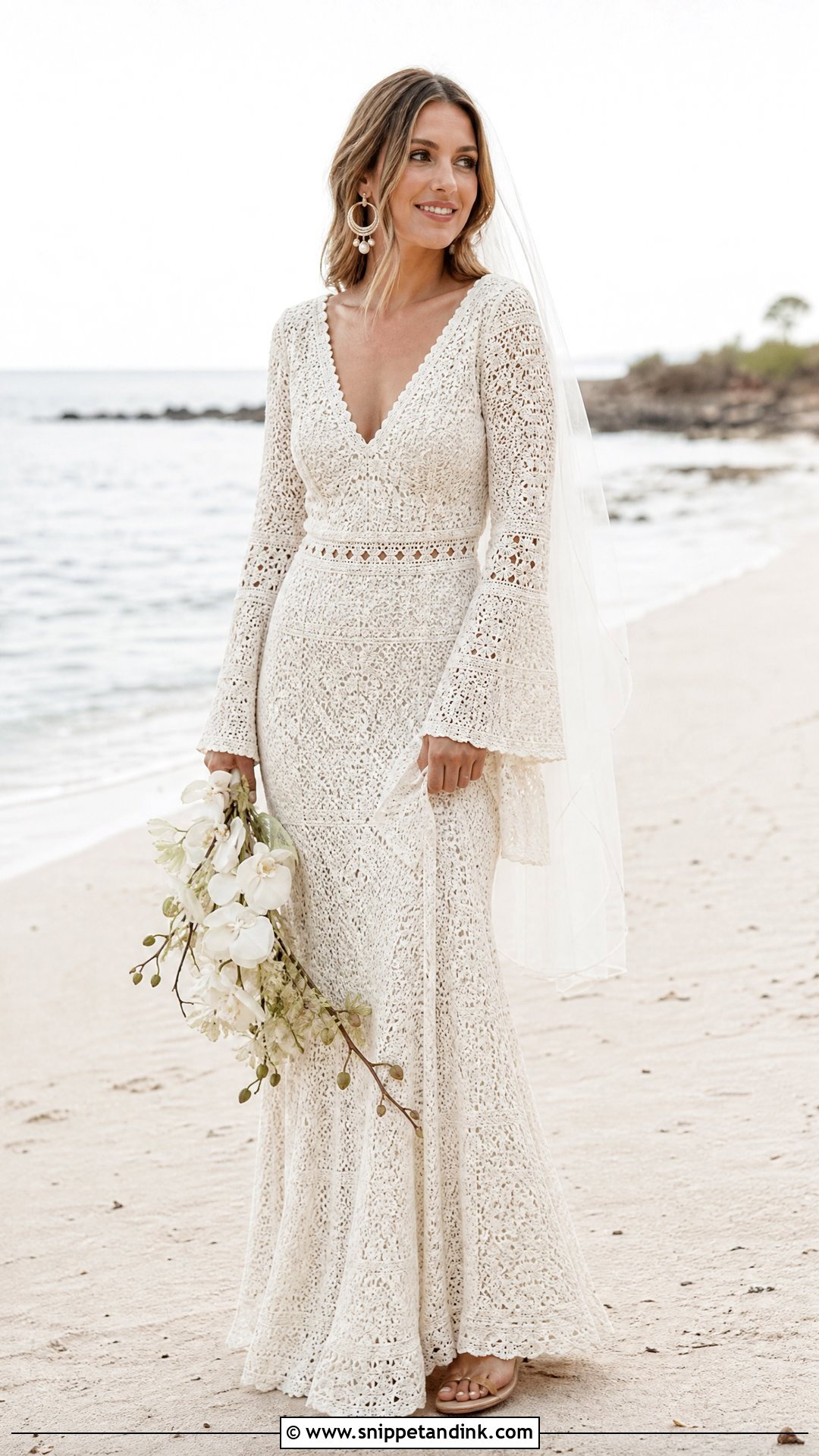 Vintage Crochet Beach Bridal Dress - Snippet and Ink - 20 Vintage Bridal Dresses