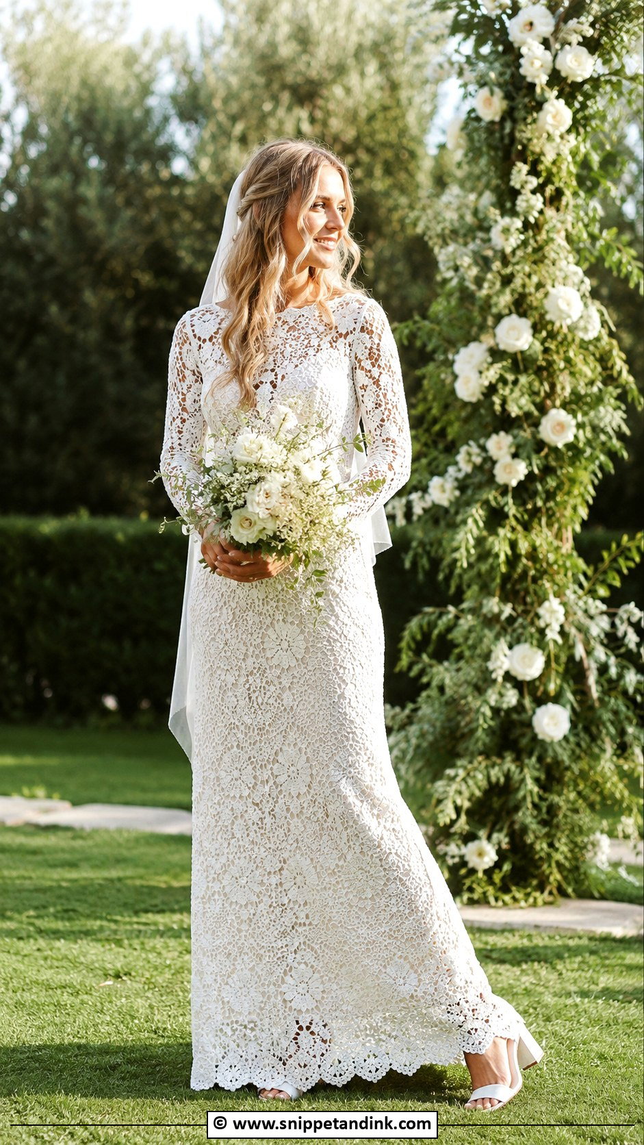 Vintage Crochet Lace Wedding Dress - Snippet and Ink - 35 Vintage Wedding Dresses