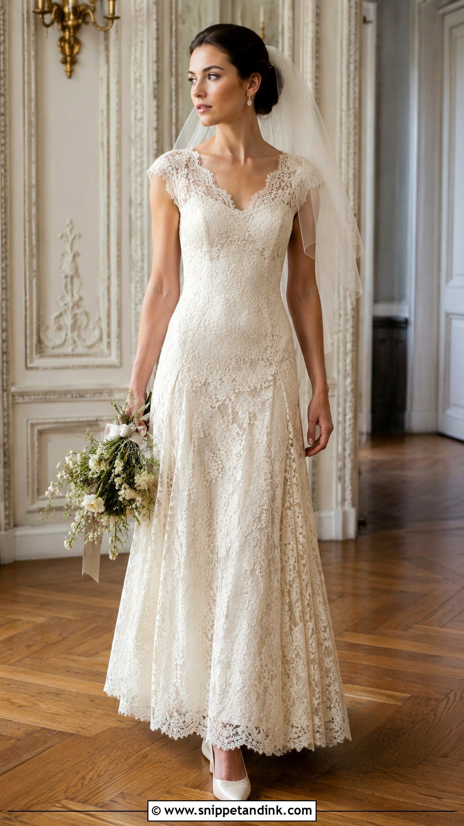 Vintage Drop Waist Lace Wedding Dress - Snippet and Ink - 20 Drop Waist Lace Wedding Dress Ideas