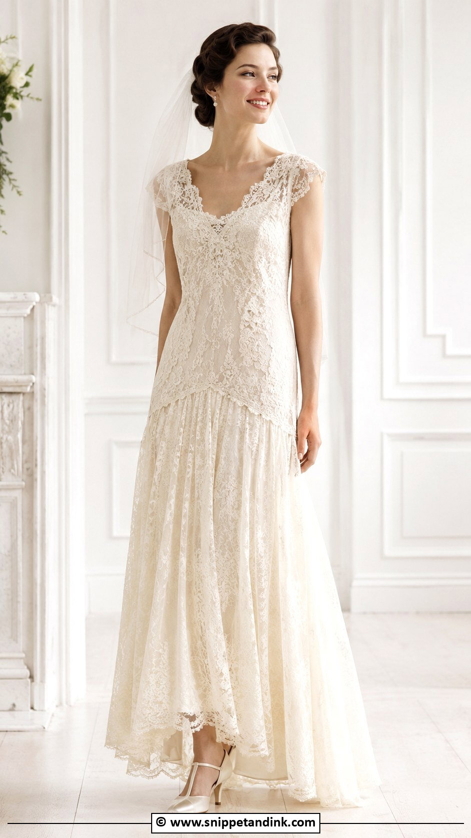 Vintage Drop Waist Wedding Gown - Snippet and Ink - 35 Vintage Wedding Gown Ideas
