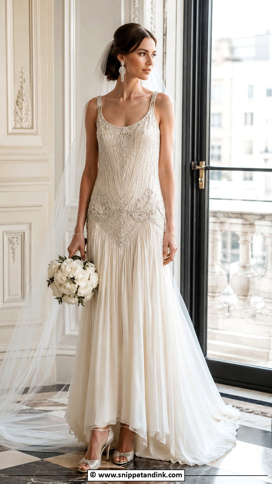 Vintage Drop Waist Wedding Gown - Snippet and Ink - 25 Vintage Wedding Gowns
