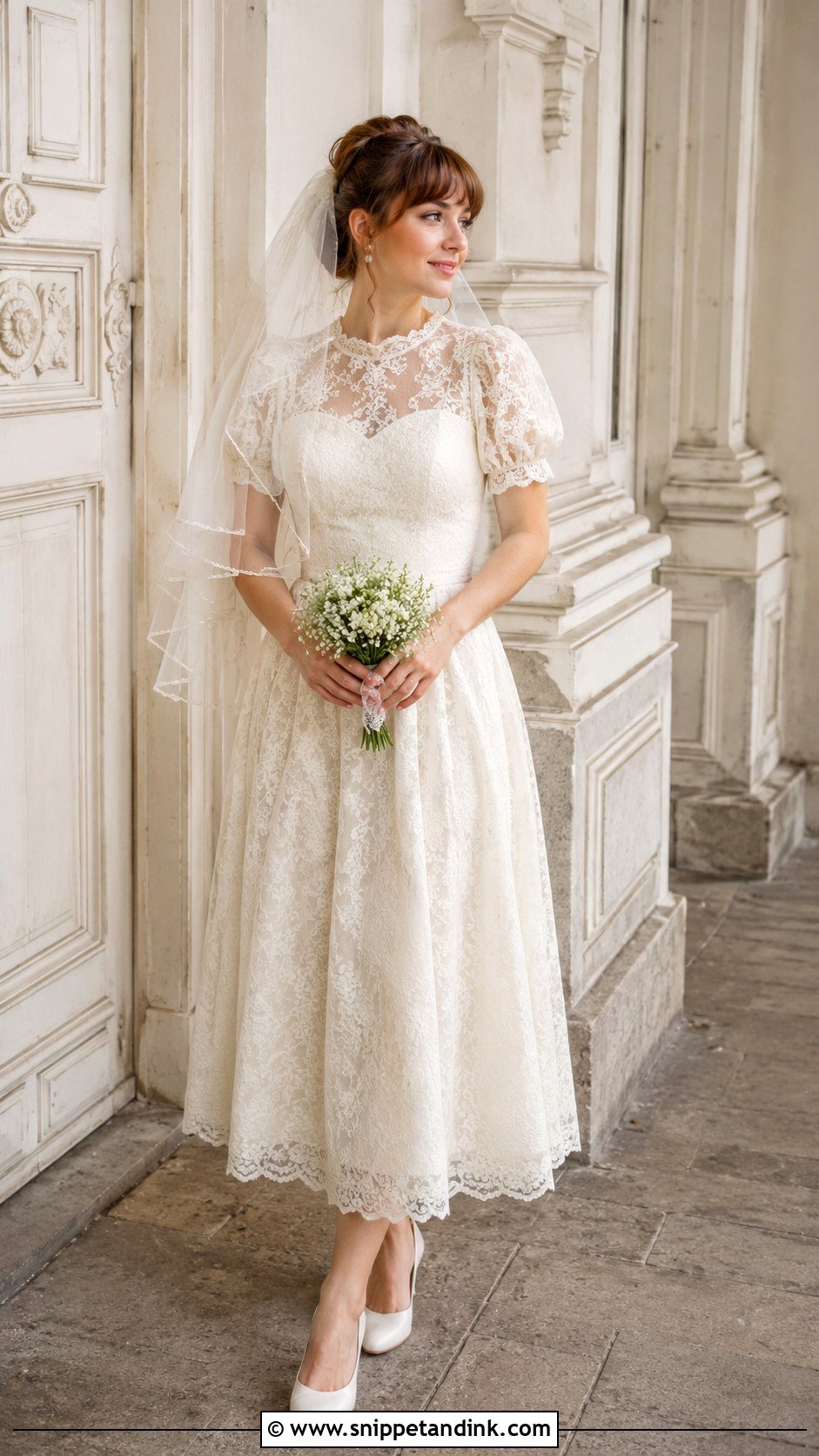 Vintage Elopement Dress With Classic Pumps - Snippet and Ink - 25 Elopement Dresses