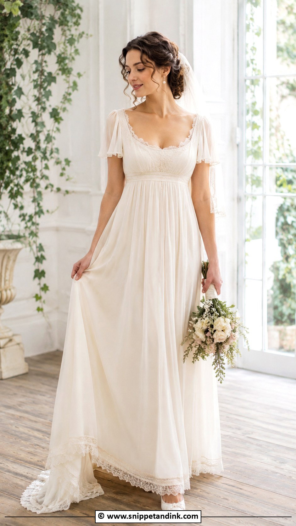 Vintage Empire Waist Wedding Dress - Snippet and Ink - 30 Vintage Wedding Dress Ideas