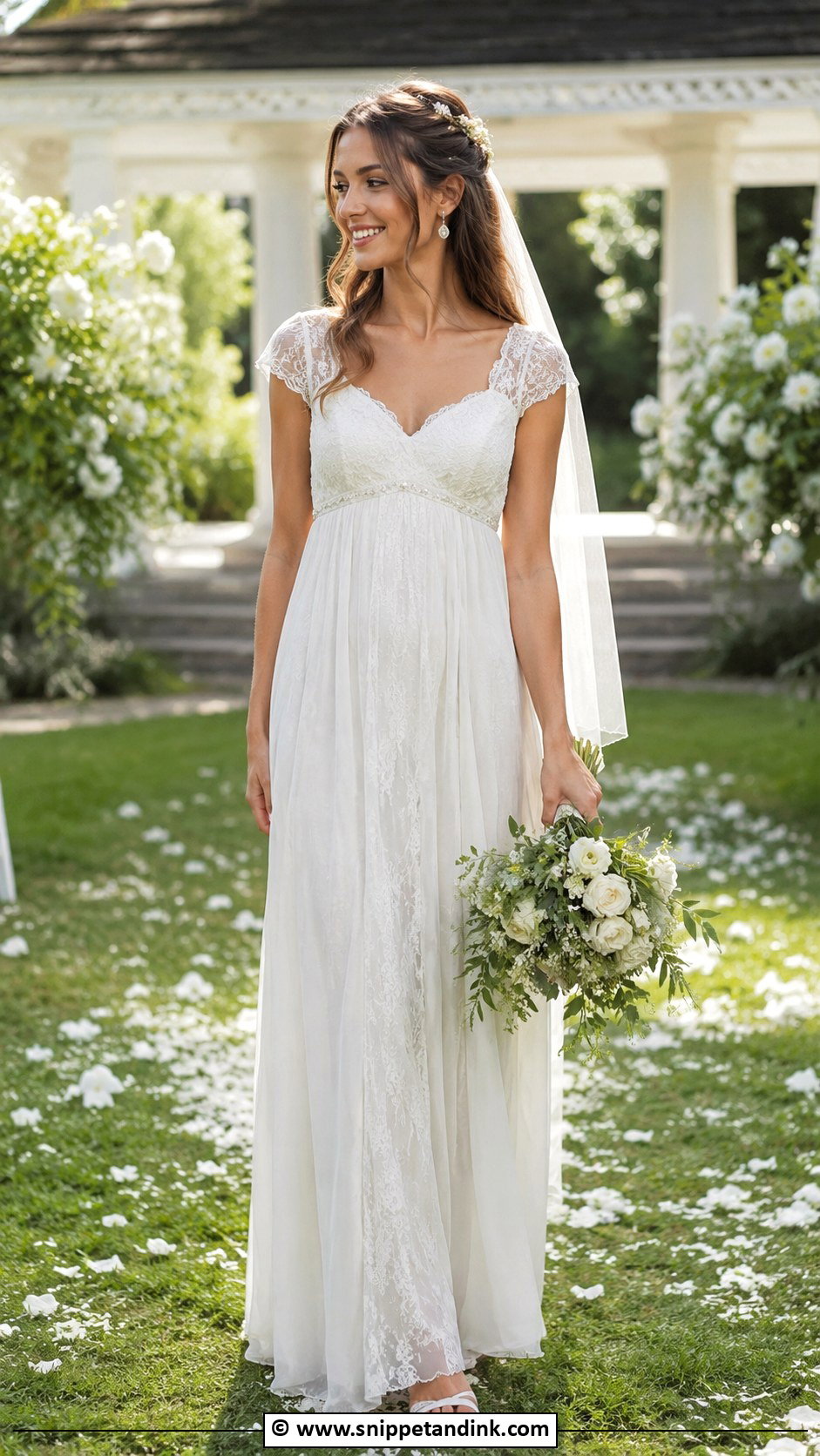 Vintage Empire Waist Wedding Gown - Snippet and Ink - 25 Vintage Wedding Gowns