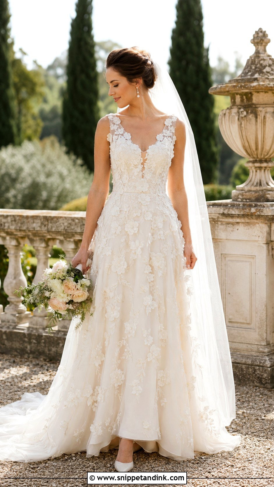 Vintage Floral Applique Wedding Dress - Snippet and Ink - 30 Unique Vintage Wedding Dresses