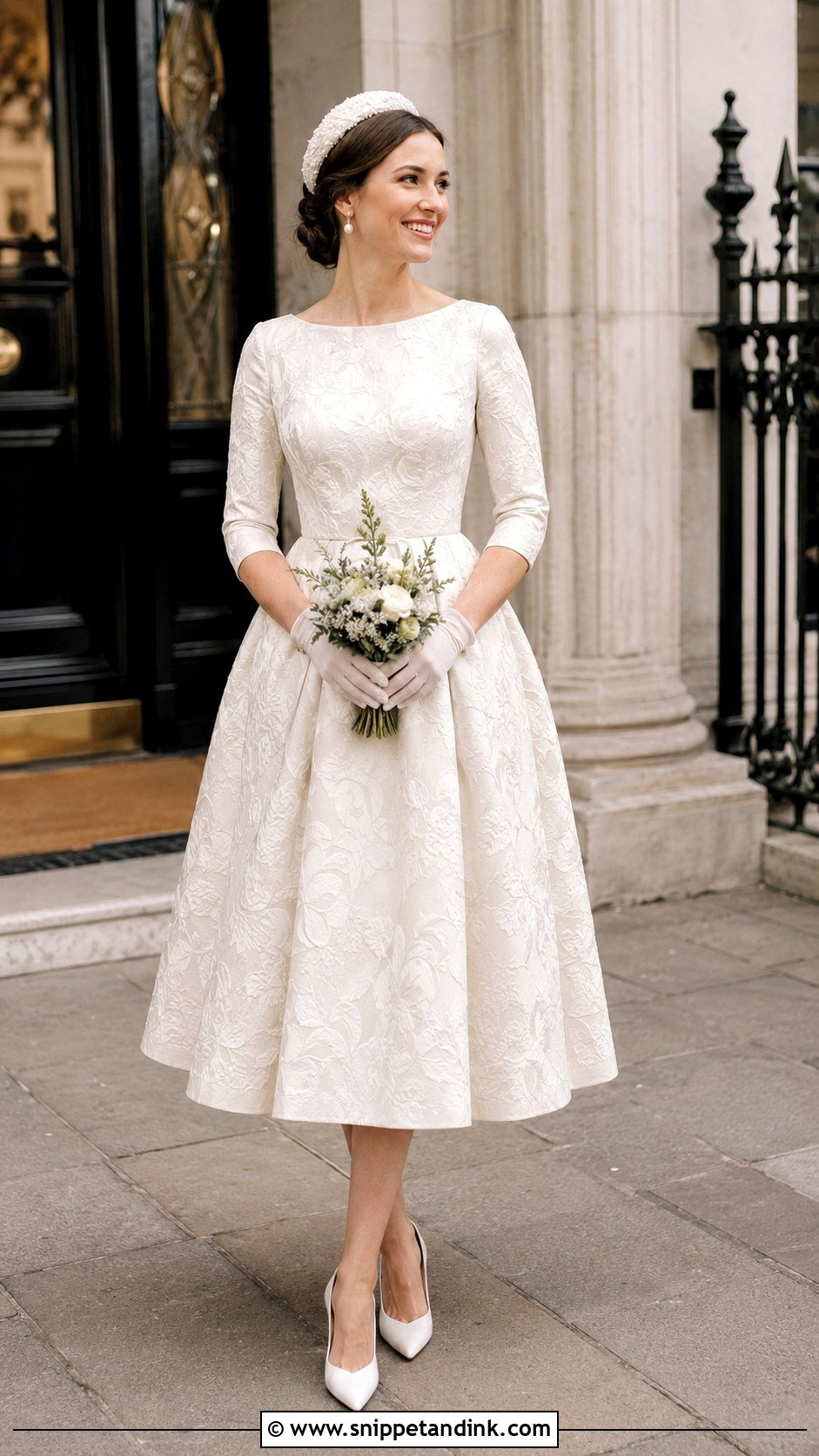 Vintage Floral Jacquard Wedding Dress - Snippet and Ink - 20 Flowered Wedding Dress Ideas