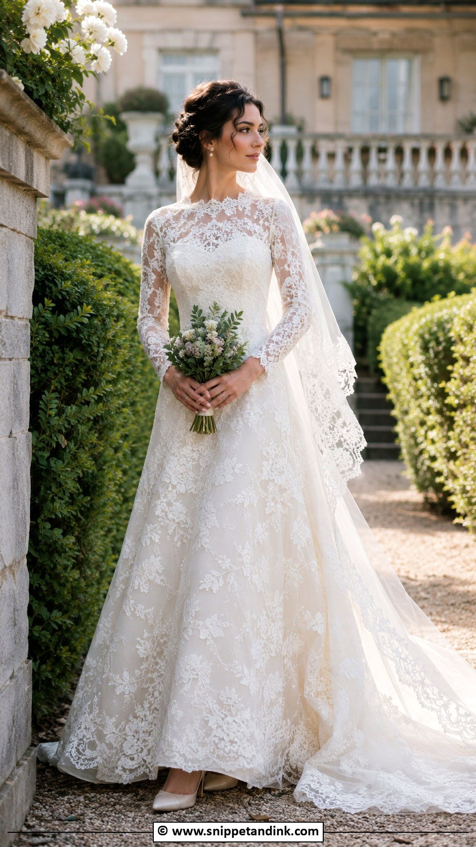 Vintage Floral Lace Wedding Gown - Snippet and Ink - 25 Vintage Wedding Gowns