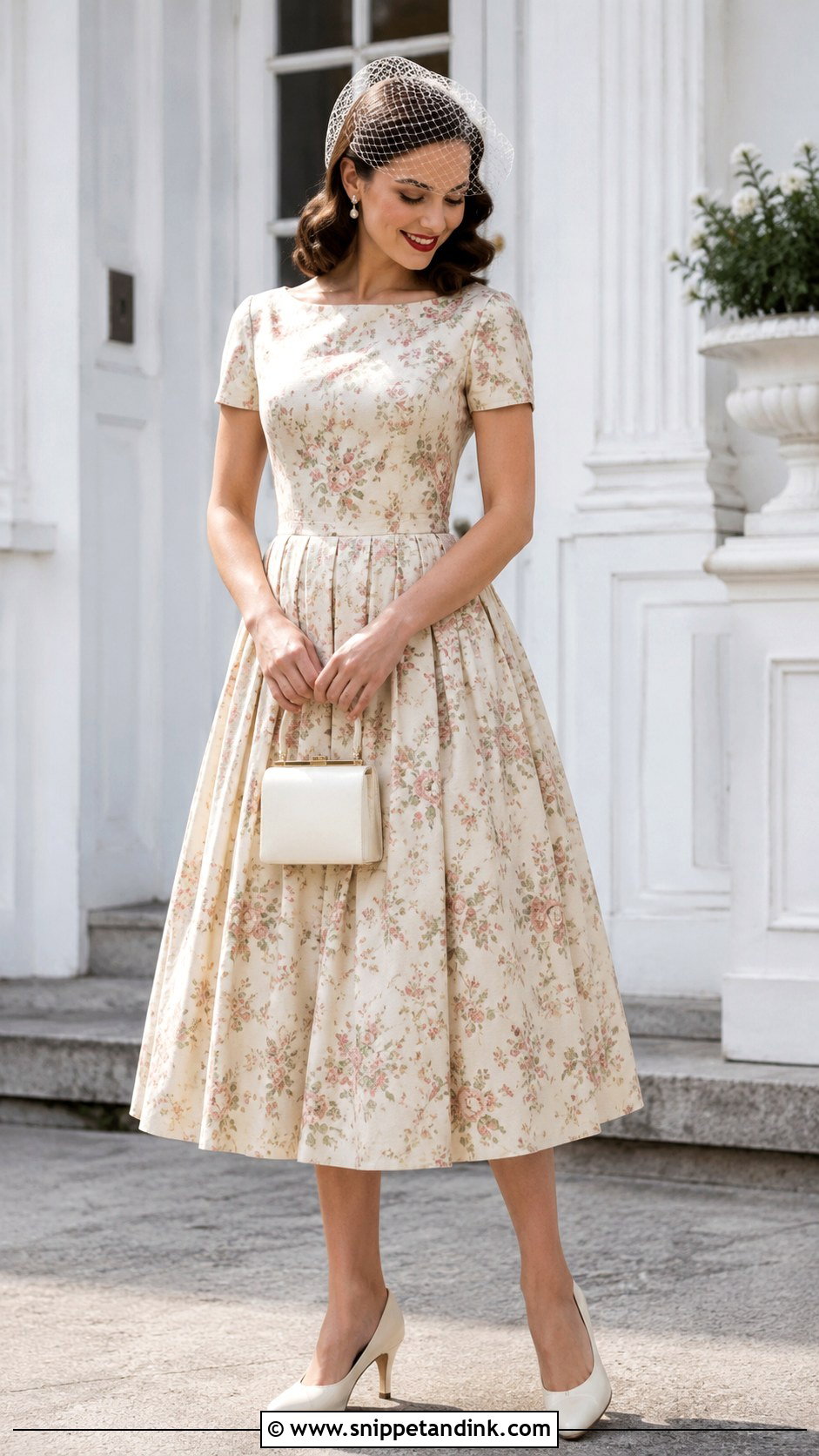 Vintage Floral Print Wedding Dress - Snippet and Ink - 20 Floral Print Wedding Dress Ideas
