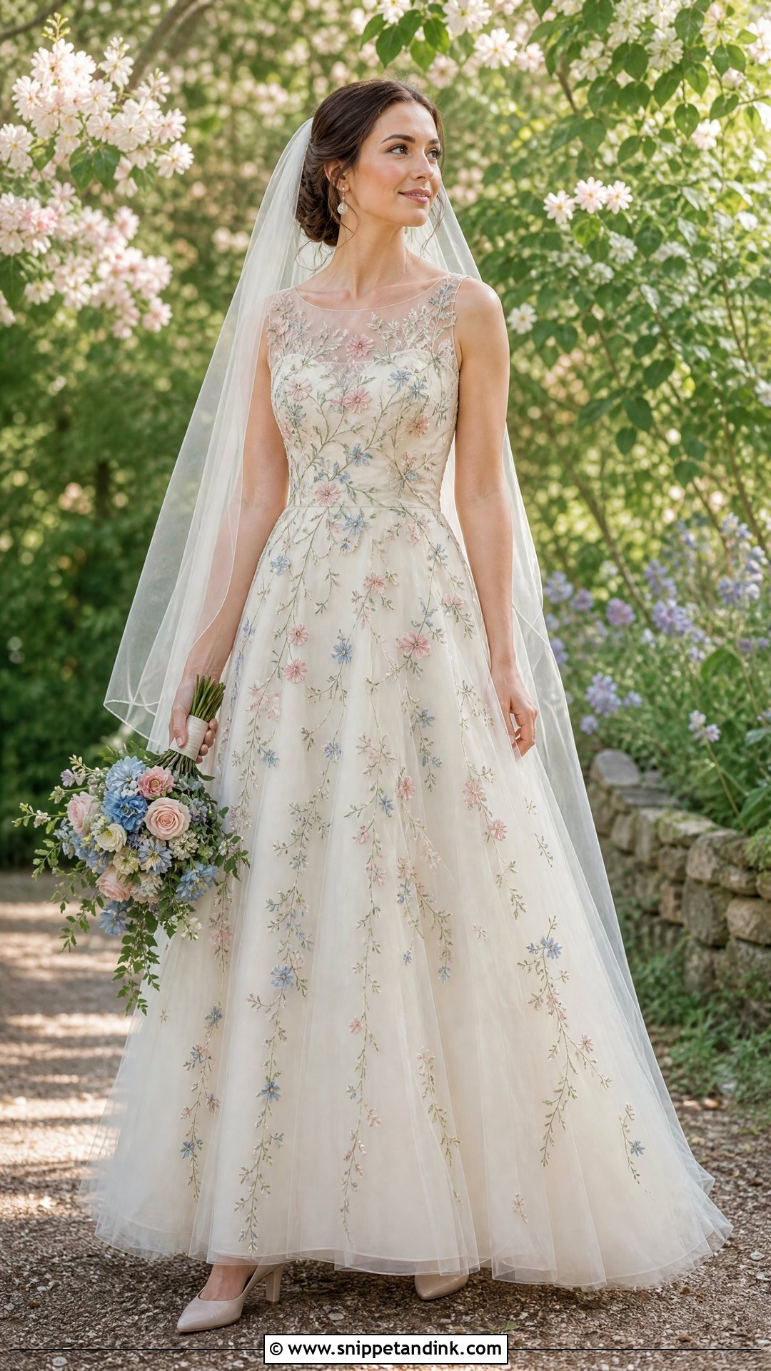 Vintage Floral Wedding Dress - Snippet and Ink - 20 Vintage Retro Wedding Dress Ideas