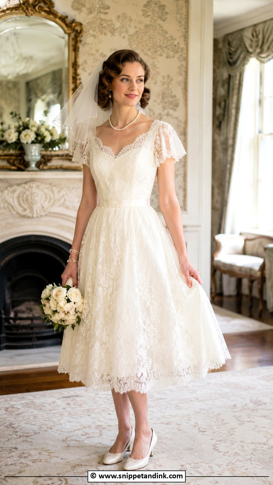 Vintage Flutter Sleeve Wedding Dress - Snippet and Ink - 25 Flutter Sleeve Wedding Dress Ideas