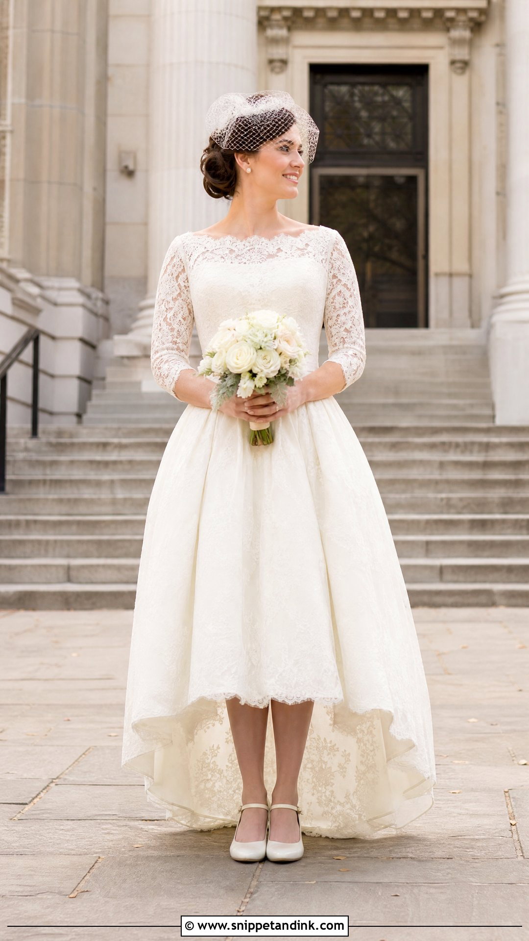 Vintage High Low Wedding Dress With Mary Jane Shoes - Snippet and Ink - 20 High Low Wedding Dresses
