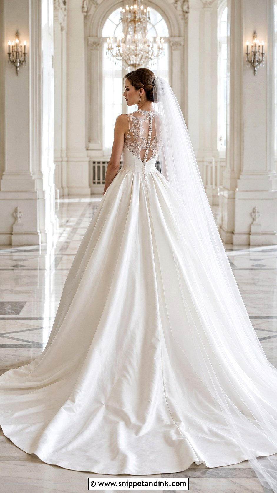 Vintage High Neck Lace Back Wedding Dress - Snippet and Ink - 20 Lace Back Wedding Dress Ideas