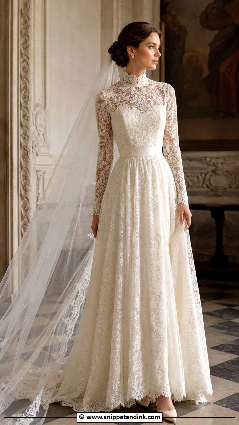 Vintage High Neck Wedding Dress - Snippet and Ink - 35 Vintage Wedding Dresses