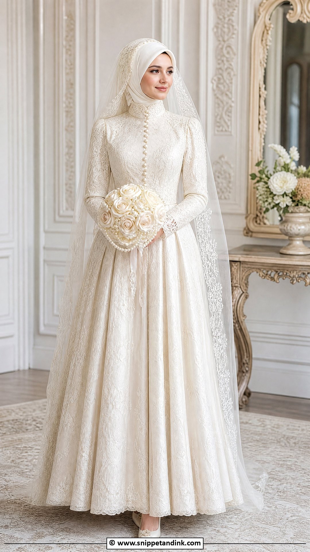 Vintage Hijab Wedding Dress - Snippet and Ink - 35 Hijab Wedding Dresses