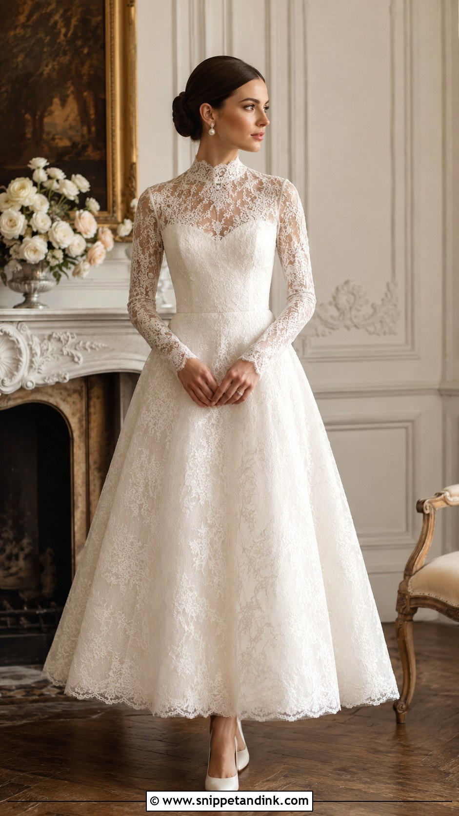 Vintage Illusion Neckline Wedding Dress - Snippet and Ink - 25 Illusion Neckline Wedding Dress Ideas