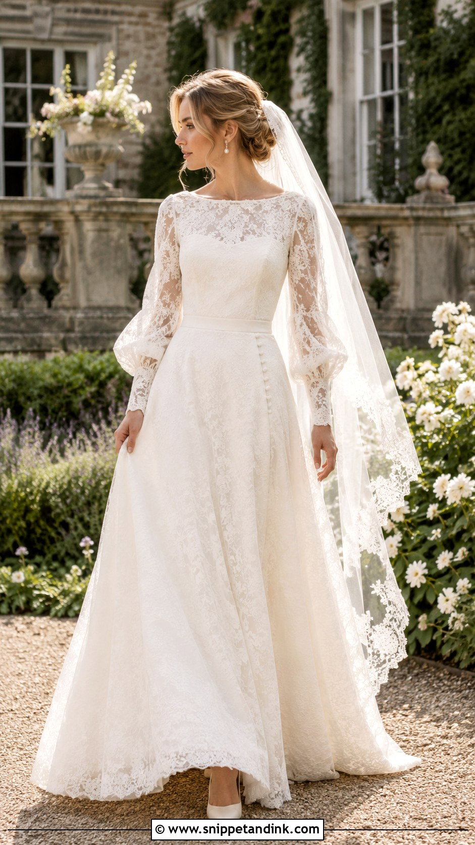 Vintage Inspired Balloon Sleeve Wedding Dress - Snippet and Ink - 20 Balloon Sleeve Wedding Dress Ideas