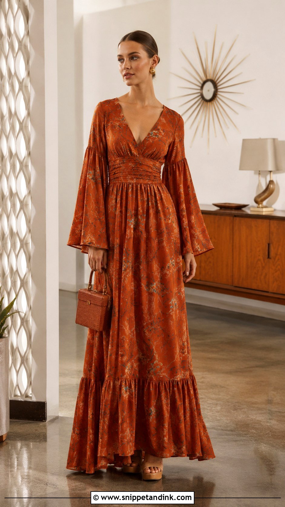 Vintage Inspired Bell Sleeve Gown - Snippet and Ink - 20 Bell Sleeve Gown Ideas