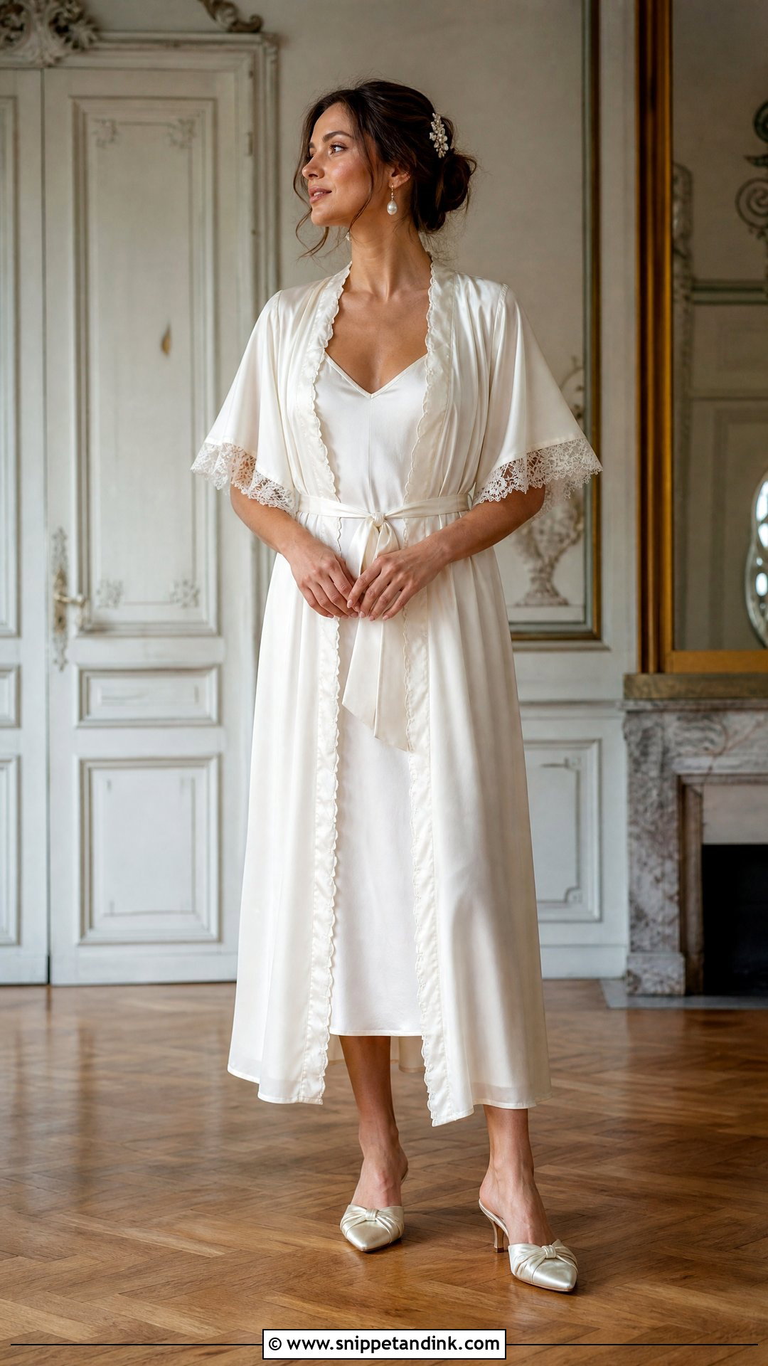 Vintage Inspired Bride Robe - Snippet and Ink - 20 Bride Robe Getting Ready Ideas