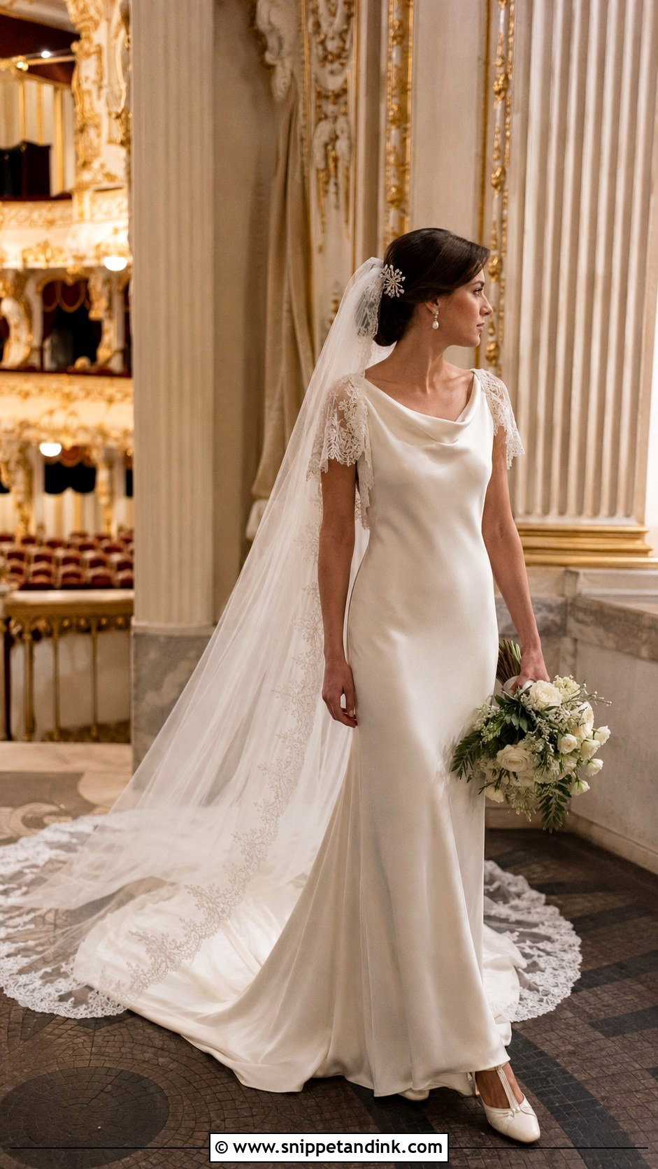 Vintage Inspired Court Train Wedding Dress - Snippet and Ink - 20 Court Train Wedding Dress Ideas