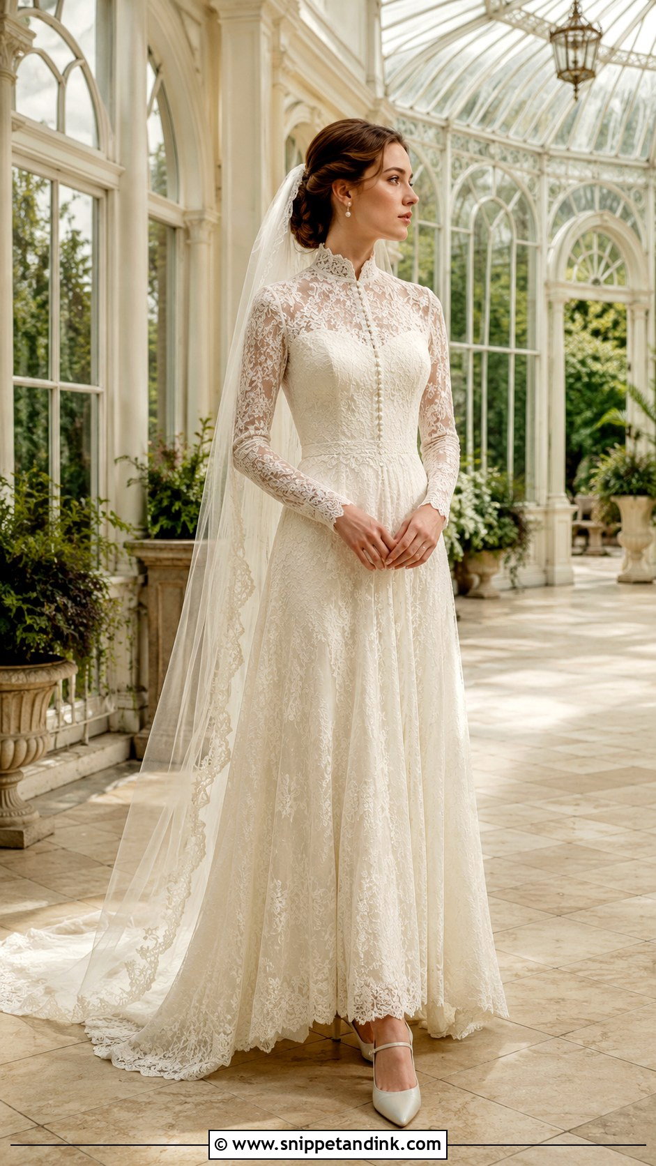 Vintage Inspired Lace Wedding Dress - Snippet and Ink - 20 Lily Collin’s Wedding Dress Ideas