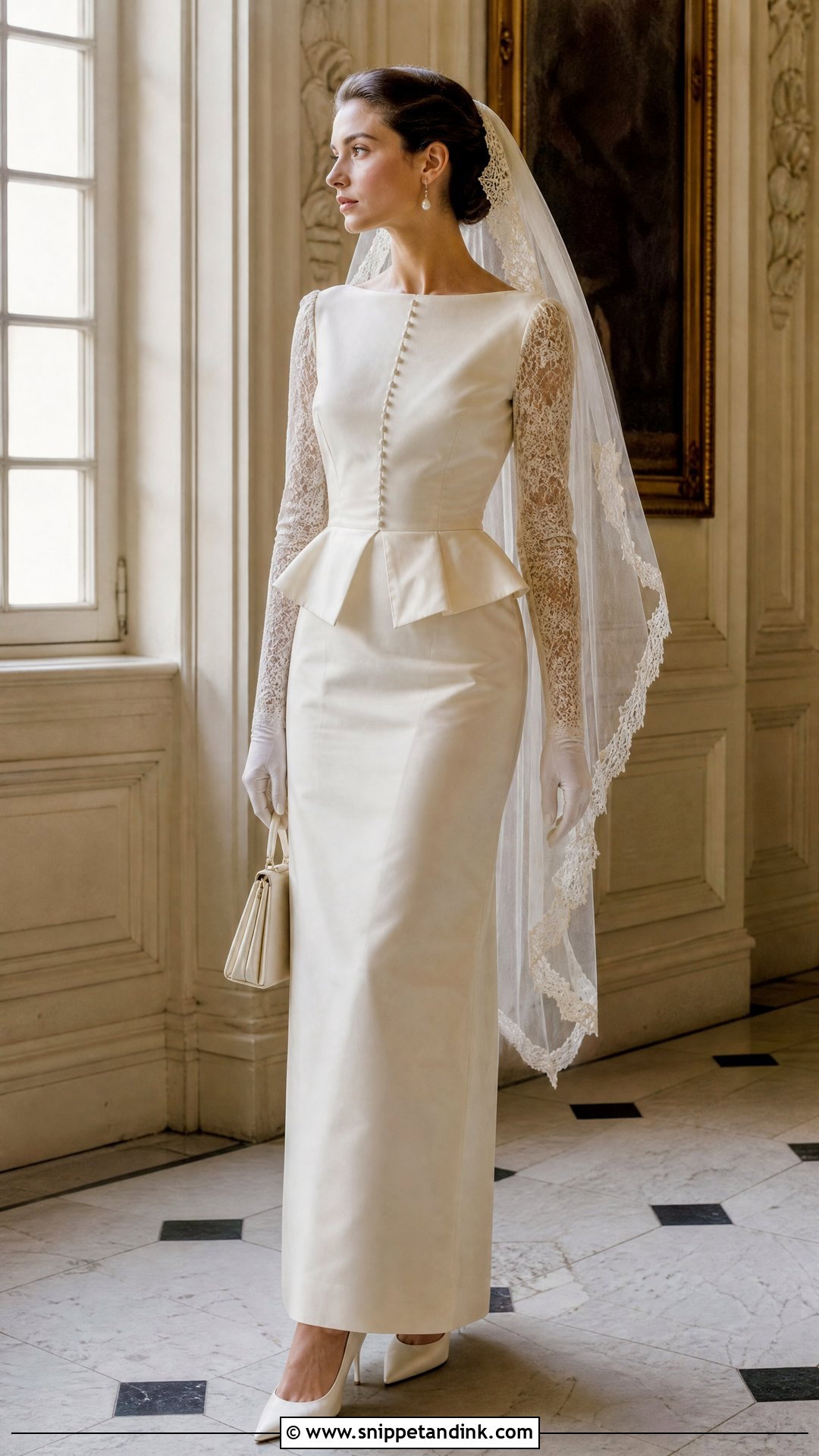 Vintage Inspired Peplum Wedding Dress - Snippet and Ink - 20 Peplum Wedding Dress Ideas