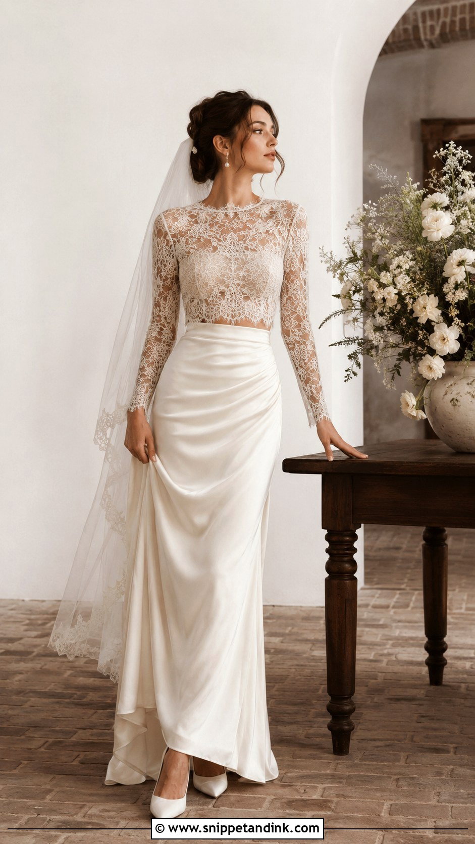 Vintage Inspired Two Piece Wedding Dress - Snippet and Ink - 25 Modern Vintage Wedding Dress Ideas