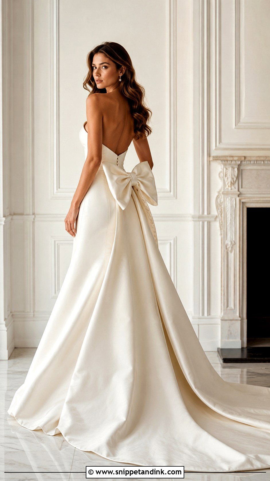 Vintage Inspired Wedding Dress With Bow - Snippet and Ink - 30 Old Hollywood Wedding Dress Ideas