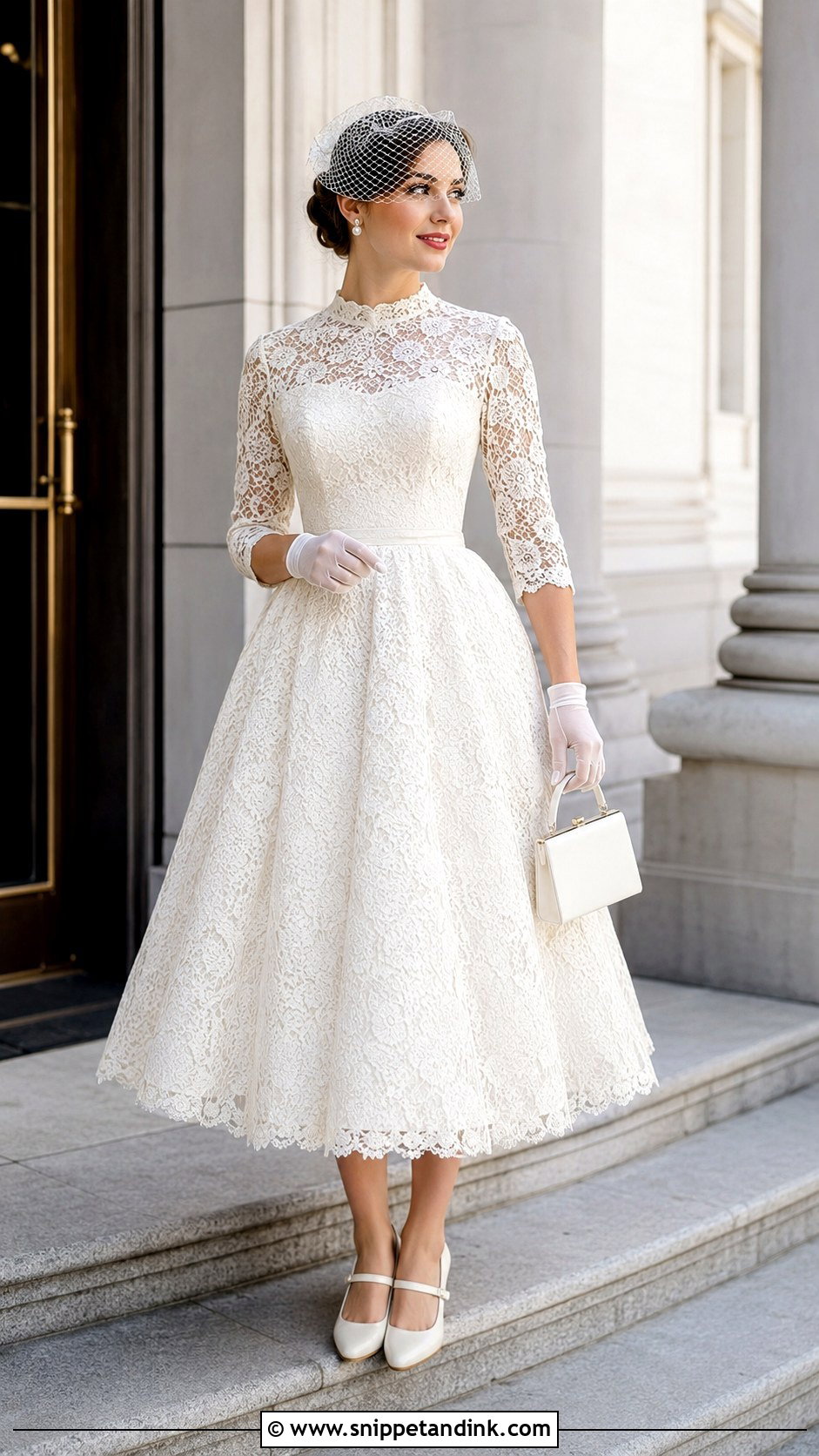 Vintage Irish Lace Tea Length Wedding Dress - Snippet and Ink - 20 Irish Wedding Dress Ideas