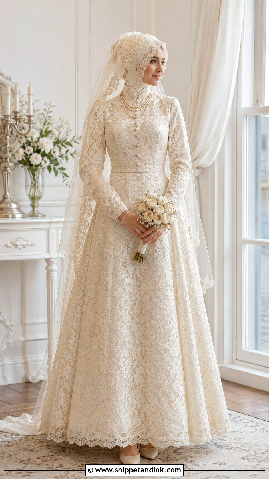 Vintage Islamic Wedding Dress With Hijab - Snippet and Ink - 30 Islamic Wedding Dress Ideas