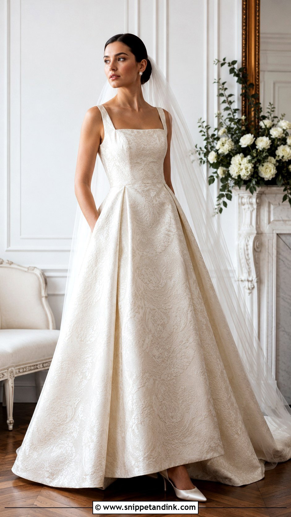 Vintage Italian Brocade Wedding Dress - Snippet and Ink - 25 Vintage Italian Wedding Dress Ideas