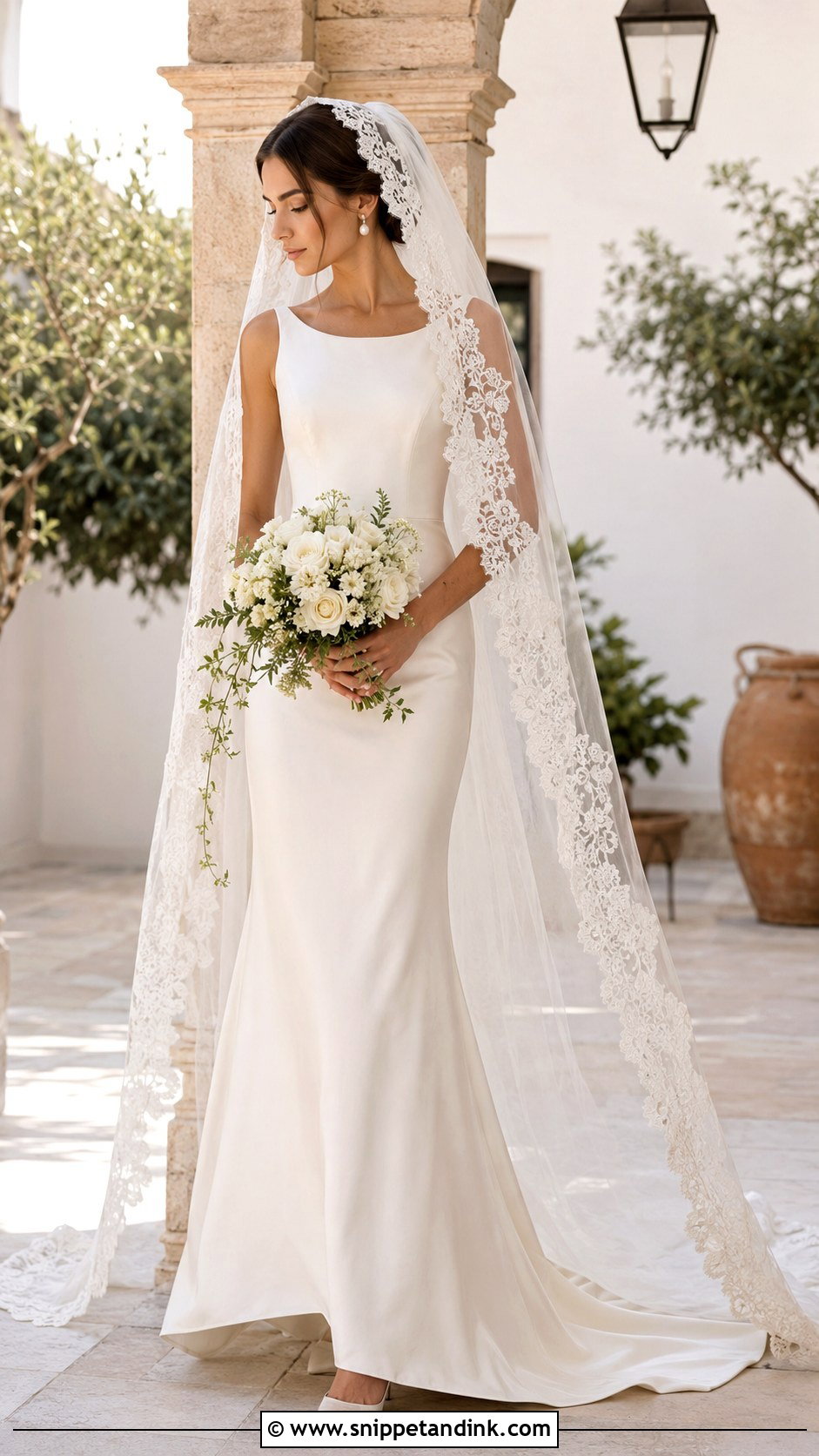 Vintage Italian Lace Veil Wedding Dress - Snippet and Ink - 25 Vintage Italian Wedding Dress Ideas