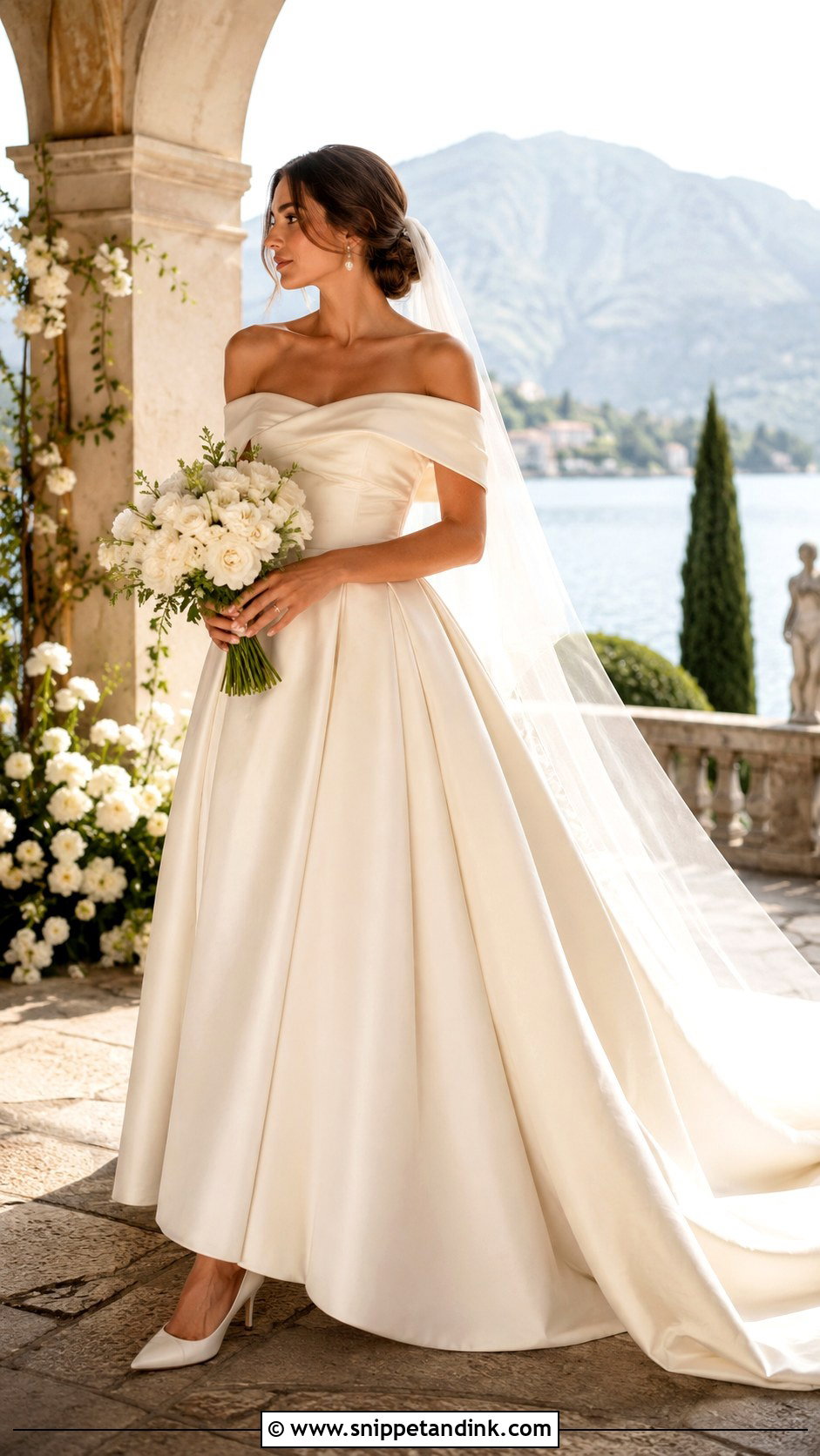 Vintage Italian Off Shoulder Wedding Dress - Snippet and Ink - 25 Vintage Italian Wedding Dress Ideas