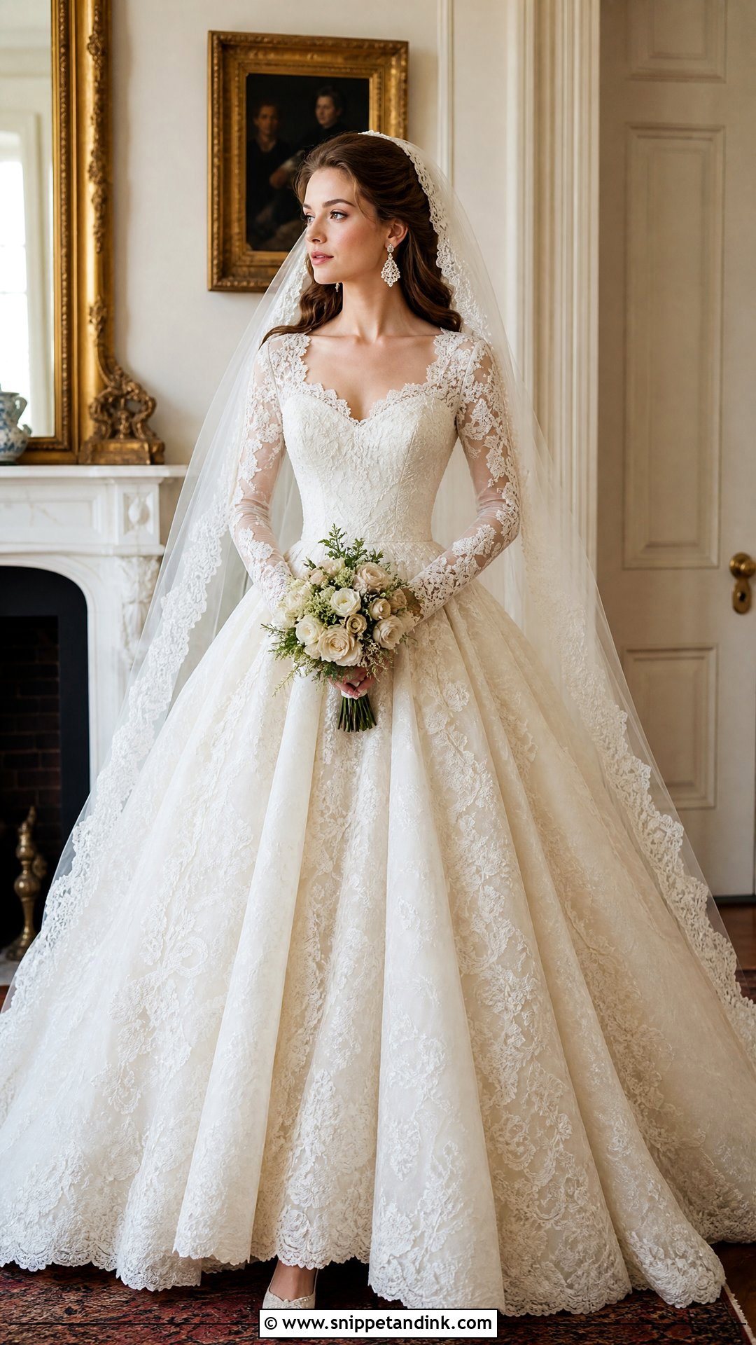 Vintage Lace Ball Gown Wedding Dress - Snippet and Ink - 20 Big Wedding Dresses Ball Gown