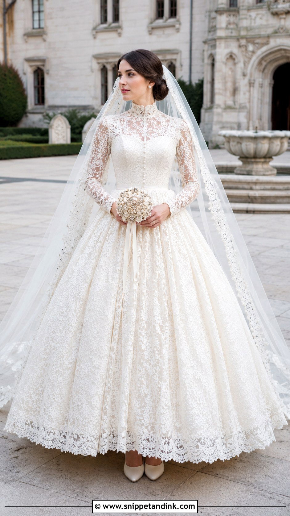 Vintage Lace Ball Gown Wedding Dress - Snippet and Ink - 20 Lace Ball Gown Wedding Dress Ideas