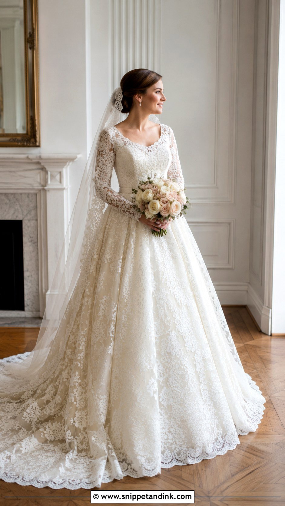 Vintage Lace Ball Gown Wedding Dress With Long Train - Snippet and Ink - 20 Big Wedding Dresses Ball Gown Long Train