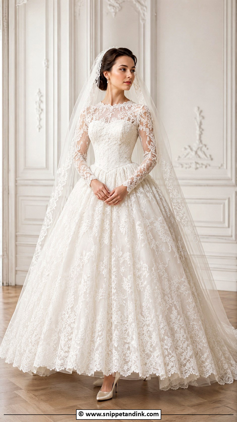 Vintage Lace Ball Gown Wedding Dress - Snippet and Ink - 30 Vintage Wedding Dress Ideas